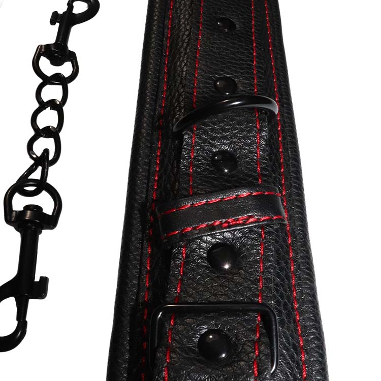 Black Genuine Leather Cuffs - Image 6